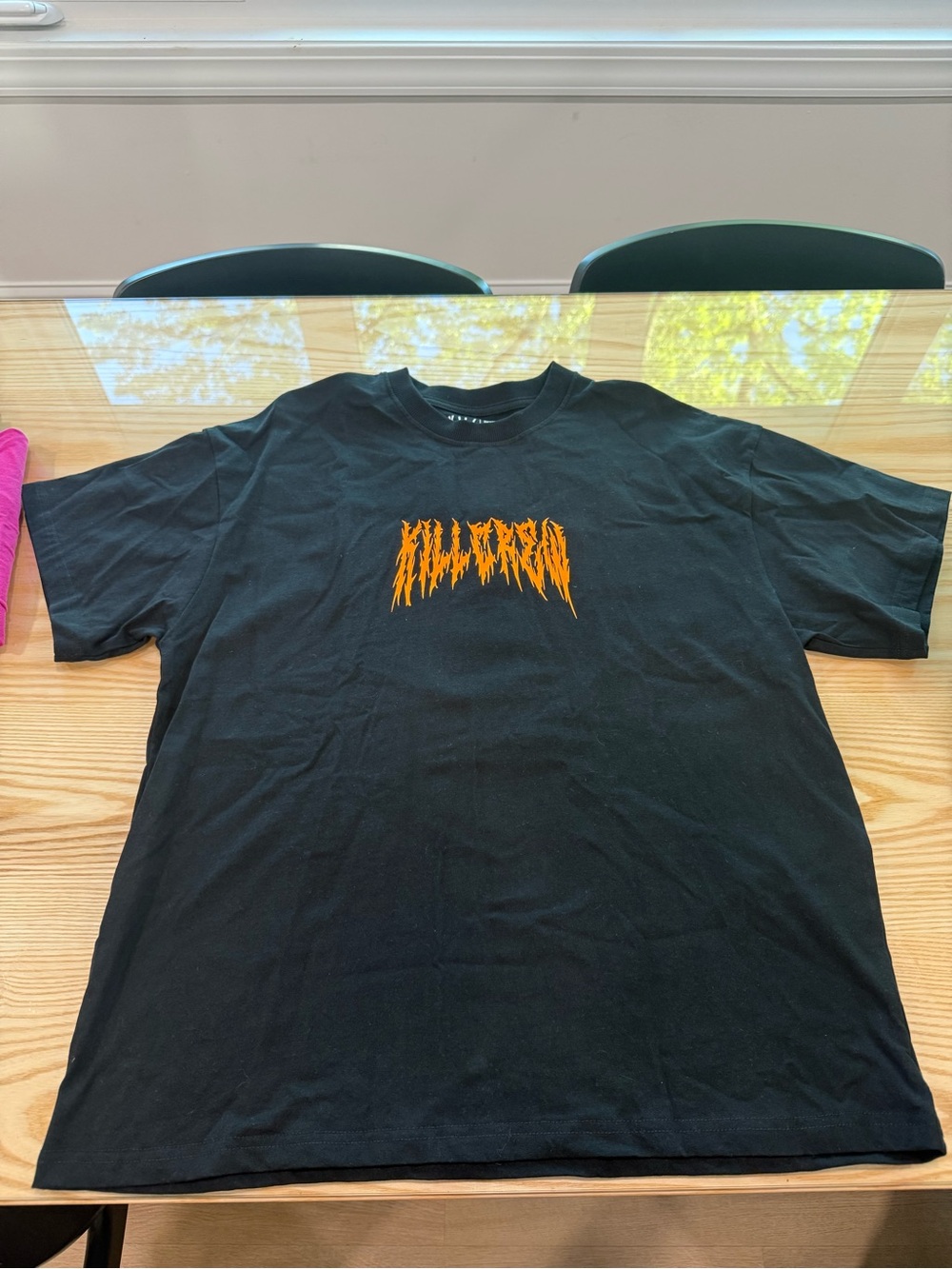 Kill Crew Black Short-Sleeve Tee with Orange Graphic Logo